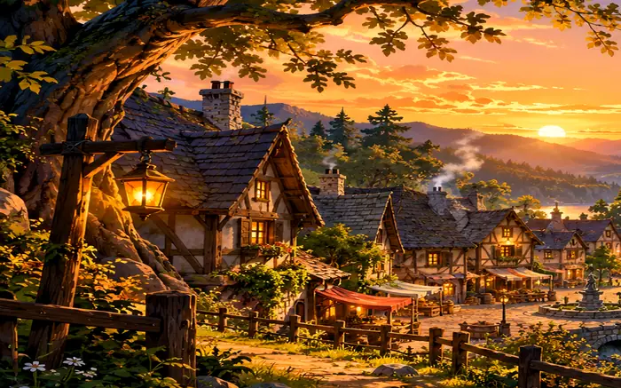 Deep moonlit wooded landscape