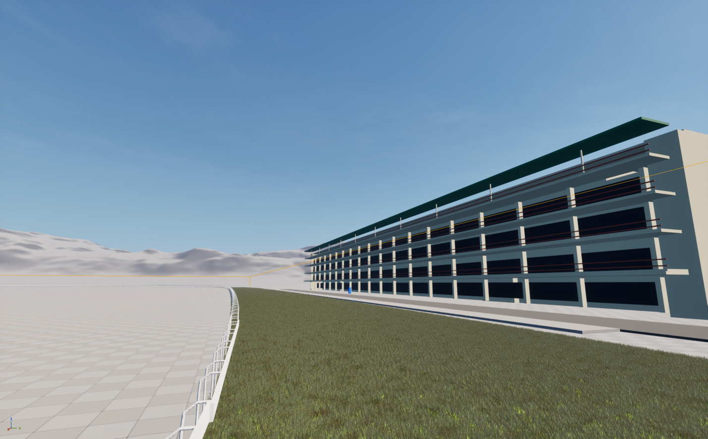 Champs de Mars inspired race track and public lodge